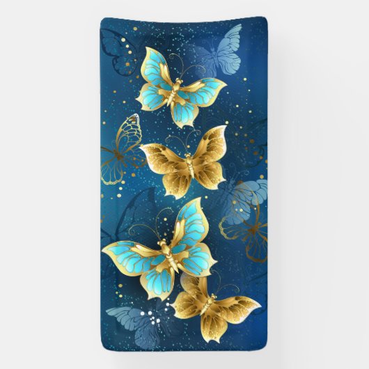 Gouden vlinders spandoek (Verticaal)
