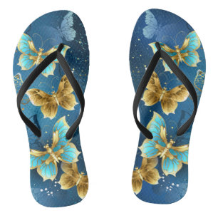 Gouden vlinders teenslippers