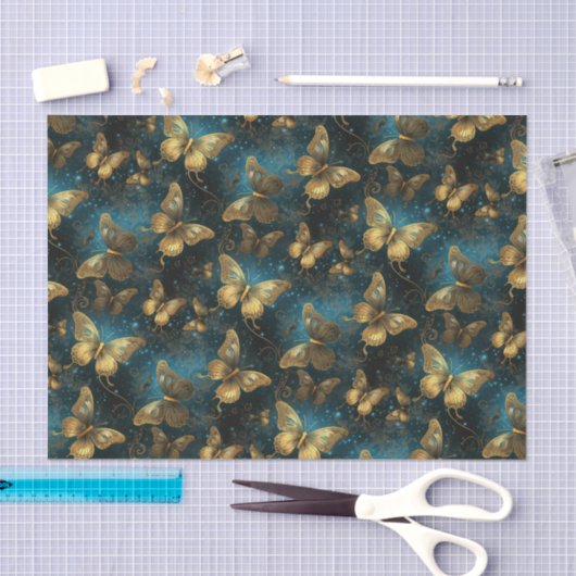 Gouden vlinders tissuepapier (Craft)