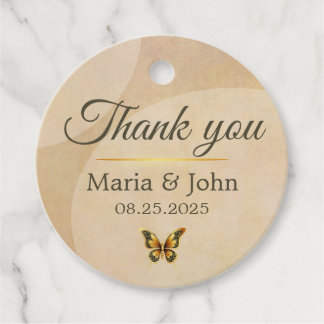 Gouden vlinders Voorkeur Tags Bedankjes Labels