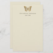 gouden vlinderstang briefpapier (Voorkant / Achterkant)