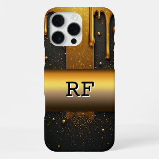 ✨ Gouden Vloeibare Glam Fonkelende Glitterdruppel iPhone 16 Pro Max Hoesje