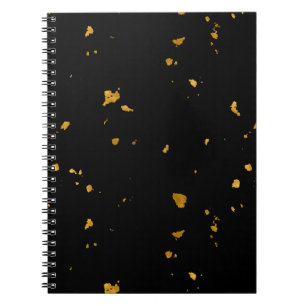 Gouden vlokken zwart notitieboek