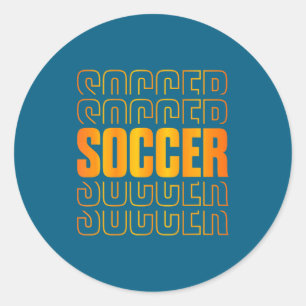 Gouden Voetbal Gestapeld Ontwerp Voetbal Liefhebbe Ronde Sticker