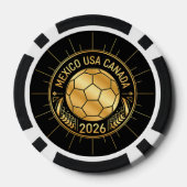 Gouden voetbalembleem 2026 | Mexico VS Canada Poker Chips (Achterkant)