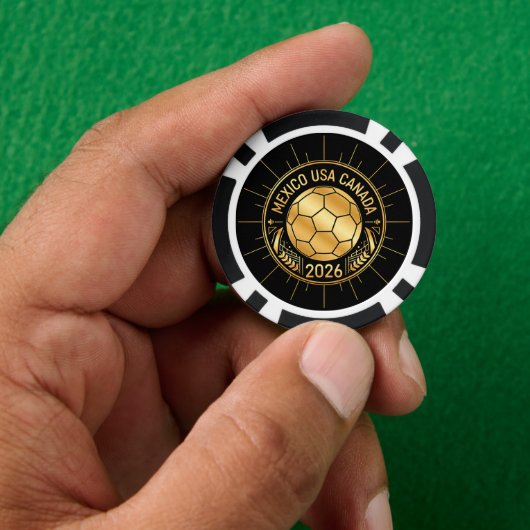 Gouden voetbalembleem 2026 | Mexico VS Canada Poker Chips (Hand)