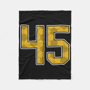 Gouden voetbalpatroon nummer 45 shirt speler unifo fleece deken