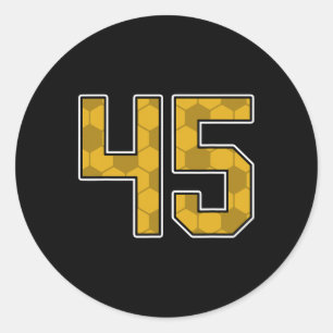 Gouden Voetbalpatroon Nummer 45 Shirt Speler Unifo Ronde Sticker