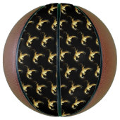 Gouden Vogel op Zwarte Achtergrond Basketbal (Verticaal)