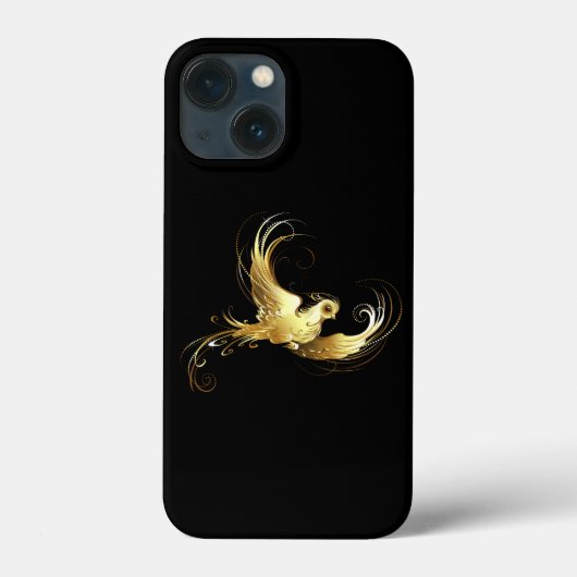 Gouden Vogel op Zwarte Achtergrond Case-Mate iPhone Case (Achterkant)