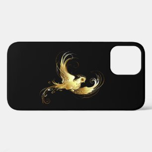 Gouden Vogel op Zwarte Achtergrond iPhone 12 Pro Hoesje