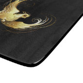 Gouden Vogel op Zwarte Achtergrond Snijplank (Hoek)