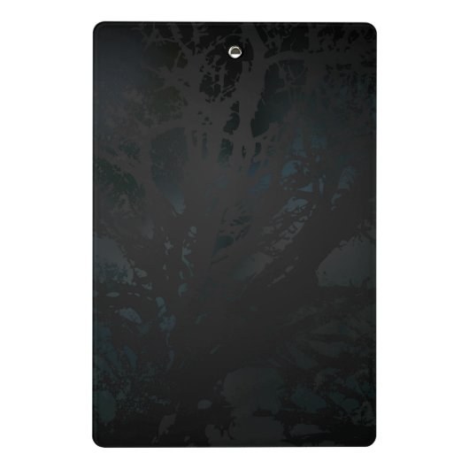 Gouden vogel schedel op zwarte achtergrond mini klembord (Achterkant)