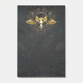 Gouden vogel schedel op zwarte achtergrond post-it® notes (Voorkant)