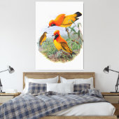 gouden vogel van het paradijs canvas afdruk (Insitu (Slaapkamer))