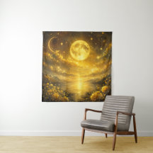 Gouden Volle Maan Boven Tovermeer — Fantasie