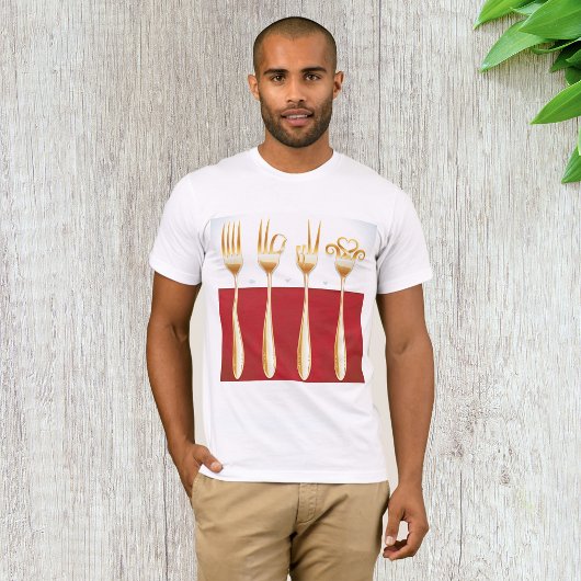Gouden vorken Mannen T-shirt
