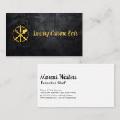 Gouden vorkmeslepel visitekaartje (Voorkant / Achterkant)