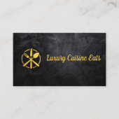 Gouden vorkmeslepel visitekaartje (Voorkant)