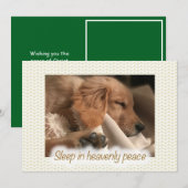 Gouden Vredige Puppy Plat Kerstkaart (Voorkant / Achterkant)