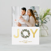 Gouden Vreugde Folie Feestdagenkaart (Staand Voorkant)