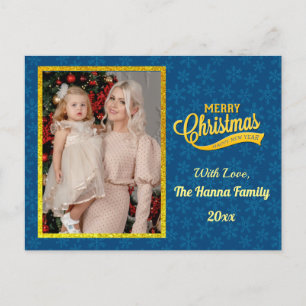 Gouden vrolijk kerstfeest & gelukkig nieuwjaar & s briefkaart