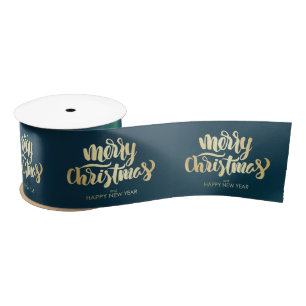 Gouden vrolijk kerstfeest, groene kerst lint