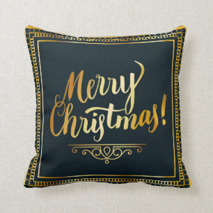 Gouden Vrolijke Kerstmis Kussen