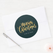 Gouden Vrolijke Kerstmis Sticker (Envelop)