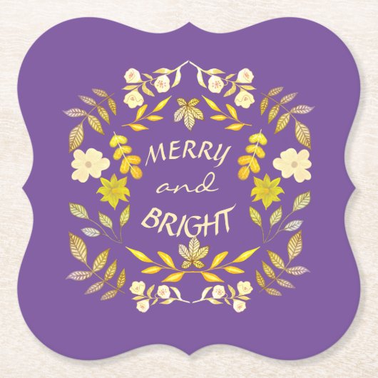 GOUDEN VROLIJKHEID EN HELDER gepersonaliseerd Kartonnen Onderzetters (Voorkant)