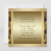 Gouden vrouwen 40ste verjaardagsfeest kaart (Achterkant)