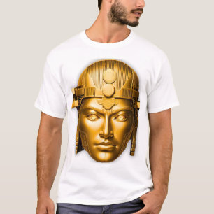 Gouden Warrior Face T-shirt Wit