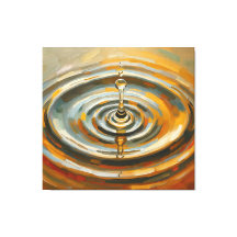 Gouden Waterdruppel met Rimpels – Abstracte Kunst