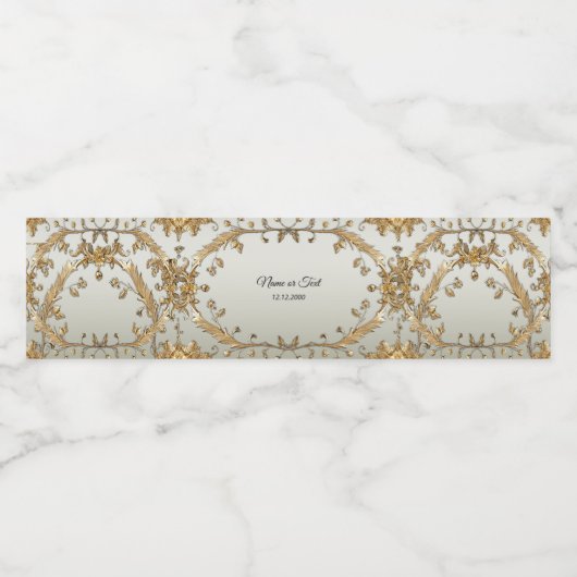 Gouden  waterflesetiket waterfles etiket (Enkel label)