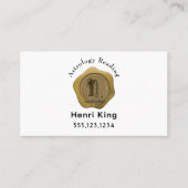 Gouden Waterman Seal Munt & QR Code Astrologie Visitekaartje (Voorkant)