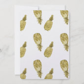 Gouden Waterverf Ananas Bruiloft Kaart (Achterkant)