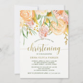 Gouden Waterverf Bloemen op Wit | doop Kaart (Voorkant)