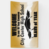 Gouden Waterverf Border Class Reunion Welkom Spandoek (Verticaal)