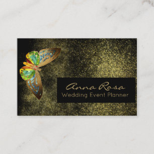 *~* Gouden Waterverf Glitter vergulde vlinder Visitekaartje