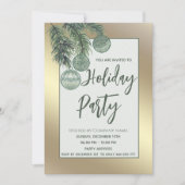 Gouden waterverf kerstballen kerstfeest kaart (Voorkant)