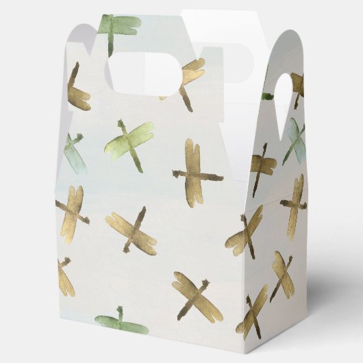 Gouden Waterverf libellen Bedankdoosjes (Geopend)