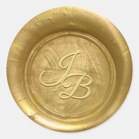 Gouden Wax Seal Stickers Initialen Bruiloft Envelo (Voorkant)