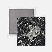 Gouden Web Abstracte Fractale Kunst Magneet (Voorkant / Achterkant)