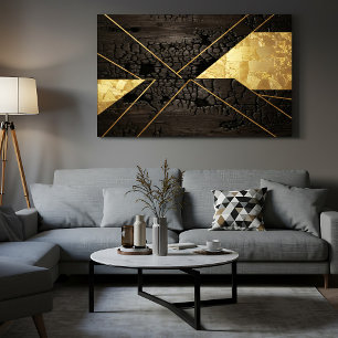 Gouden Wedergeboorte: Elegante Kunst uit Chaos Canvas Afdruk