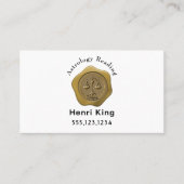 Gouden Weegschaal Seal Munt & QR Code Astrologie Visitekaartje (Voorkant)