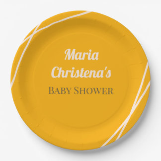 Gouden Weide Bloei Baby Shower Papieren Bordje
