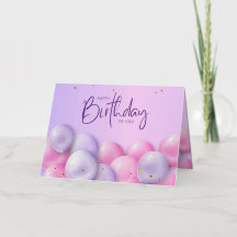 Gouden wensen: Violet Traditional Foiled Birthday