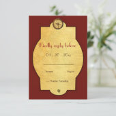 gouden wereld met thema bruiloft RSVP (Staand voorkant)