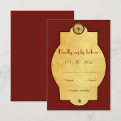 gouden wereld met thema bruiloft RSVP (Voorkant / Achterkant)