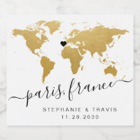 Gouden Wereldkaart Hartbestemming Favoriet